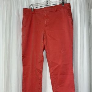 NEVER WORN - LOFT Salmon Ankle Pants with Fringe Hem